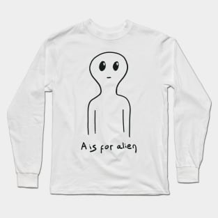 Cute alien drawing Long Sleeve T-Shirt